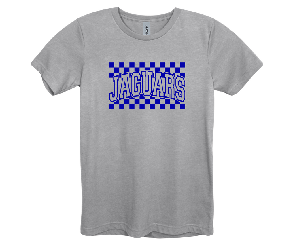 Jaguar Blue Checker Tee