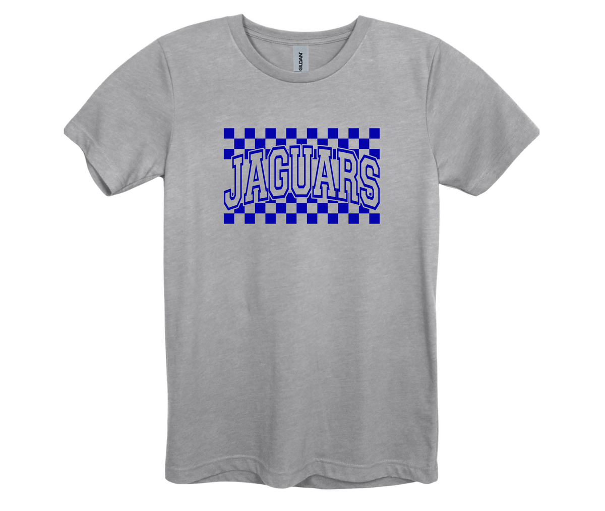 Jaguar Blue Checker Tee