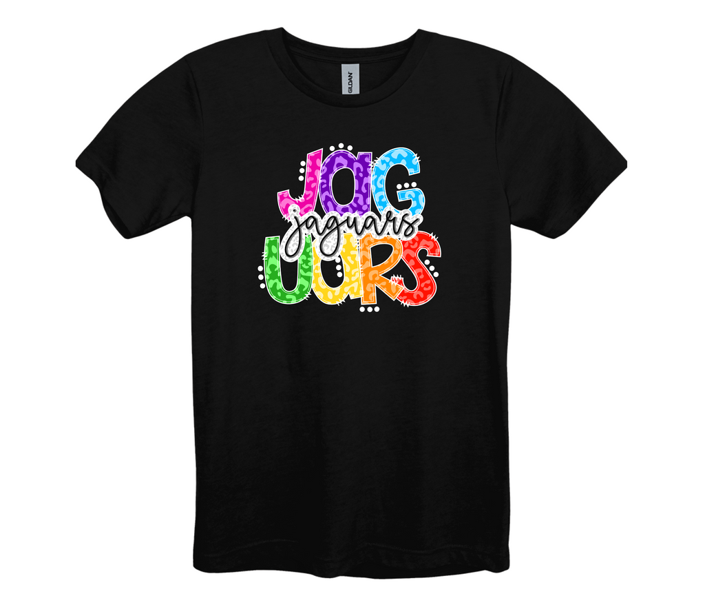 Rainbow Pattern Jaguar Tee