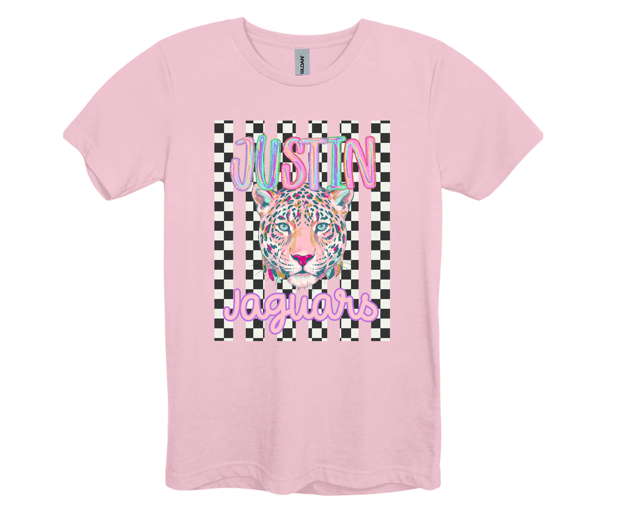 Justin Rainbow Jaguar Checkerboard Tee