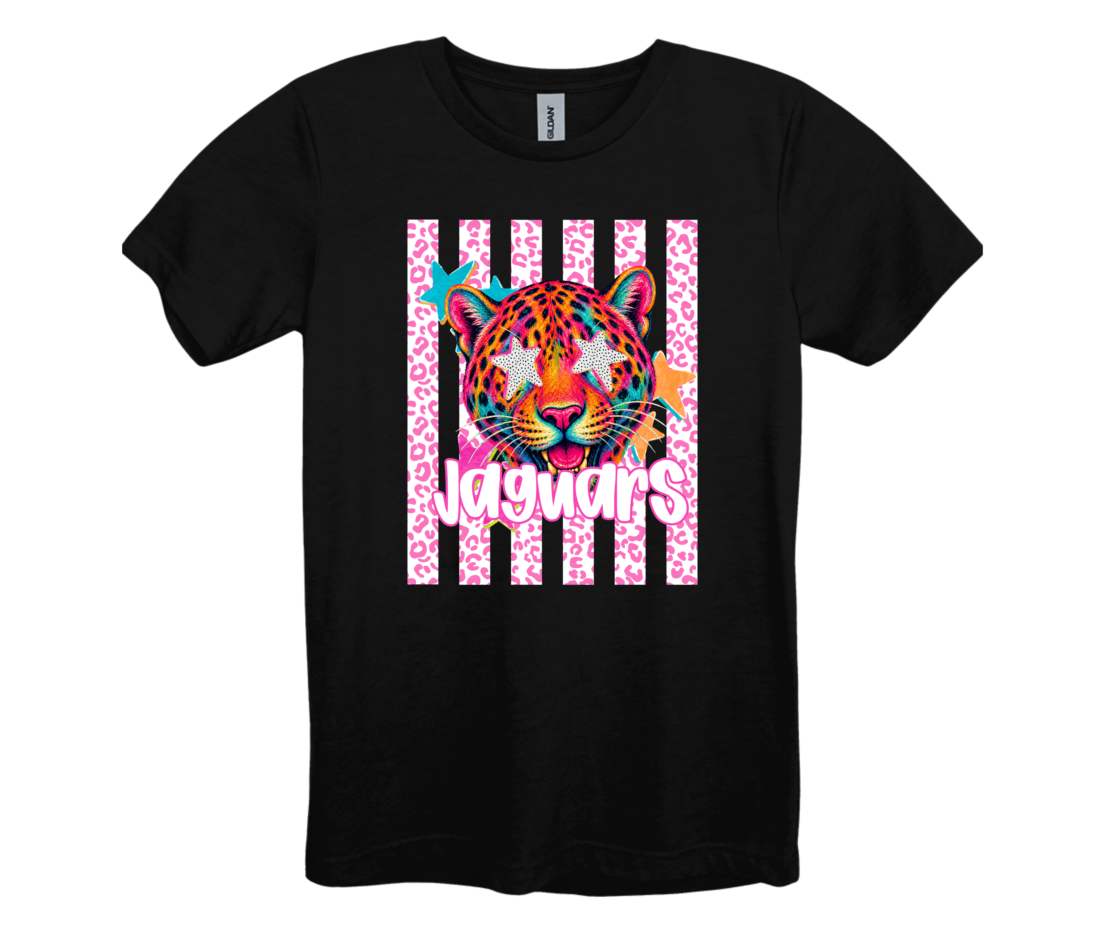 Justin Pink Jaguar Stripes Tee