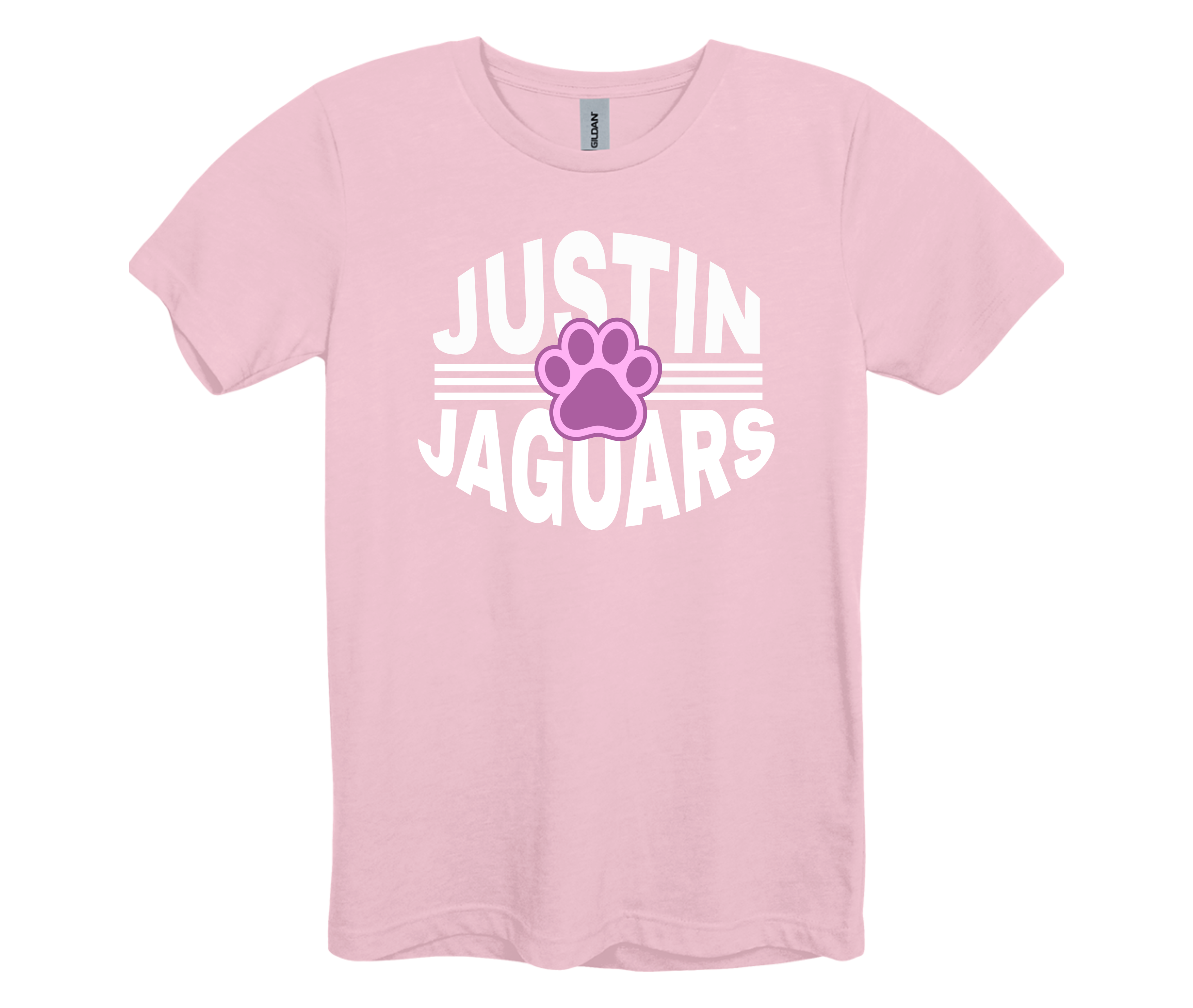 Justin Jaguar Pink Bubble Words Tee