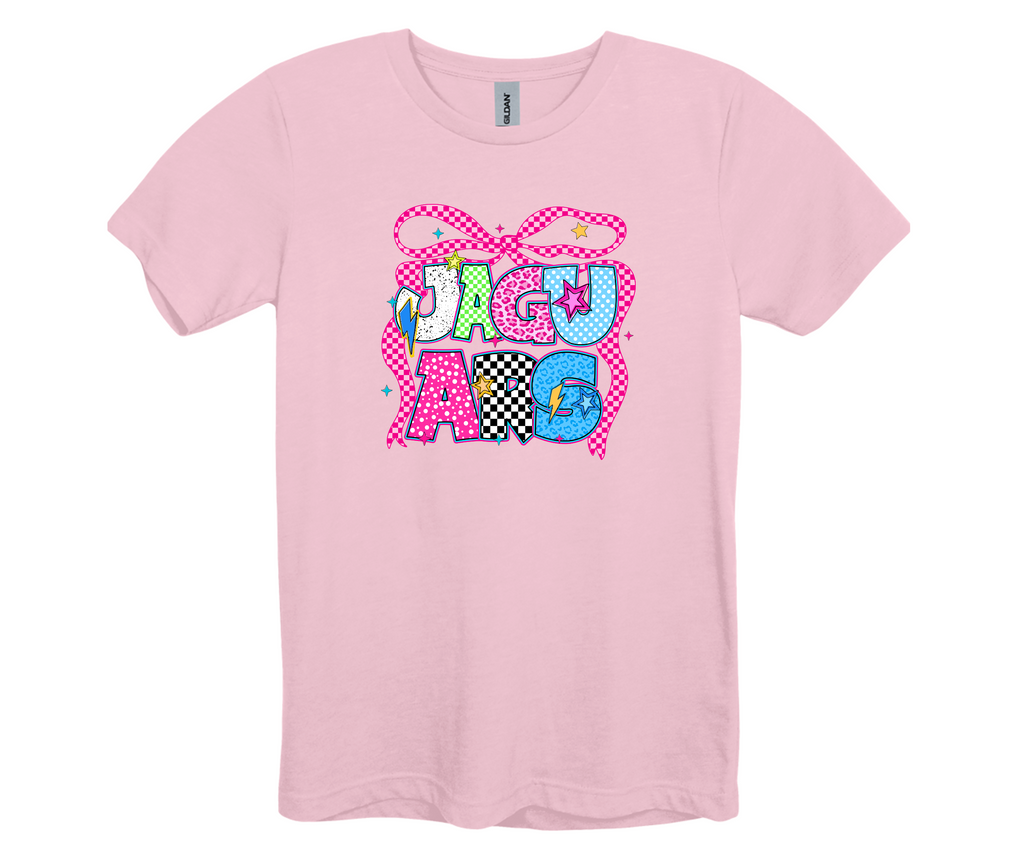 Jaguars Pink Patterned Bow Tee